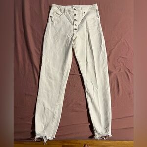Abercrombie and Fitch White Jeans Size 28- Super high rise skinny ankle